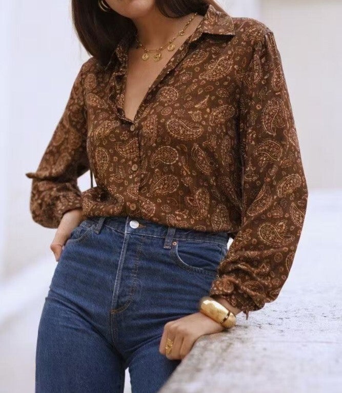 Blouse Théo bruin paisley