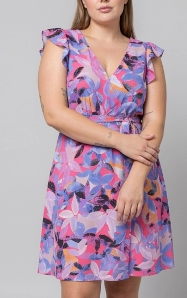 MIDI jurk roze / paars