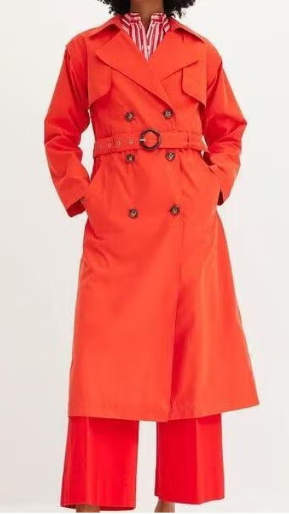 PLUSSIZE Rode trenchcoat afritsbaar