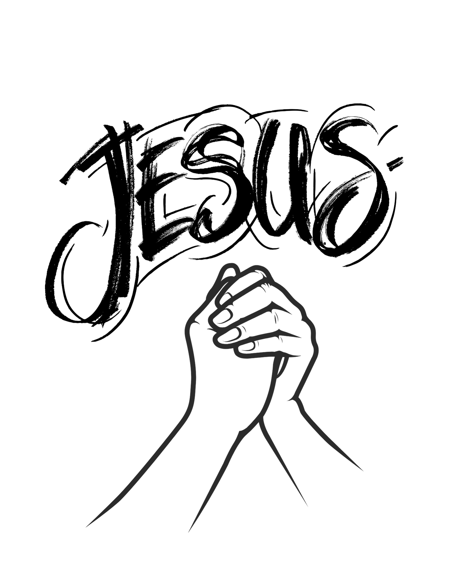 jesus praying hands dtf print