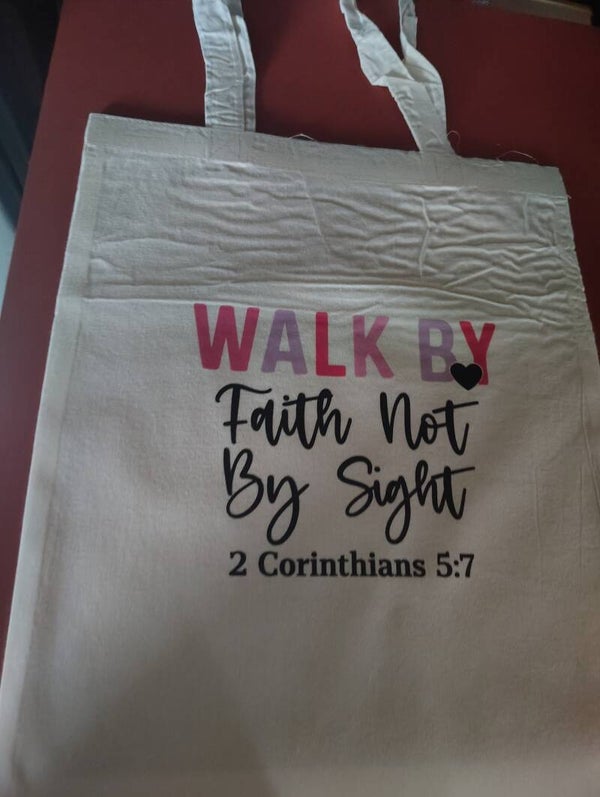 Walk by Faith canvas bag