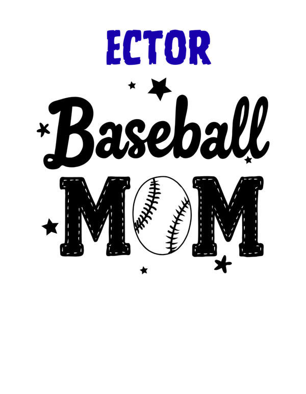Ector Baseball mom dtf print