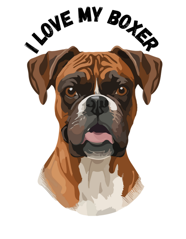 I love my Boxer dog Dtf print
