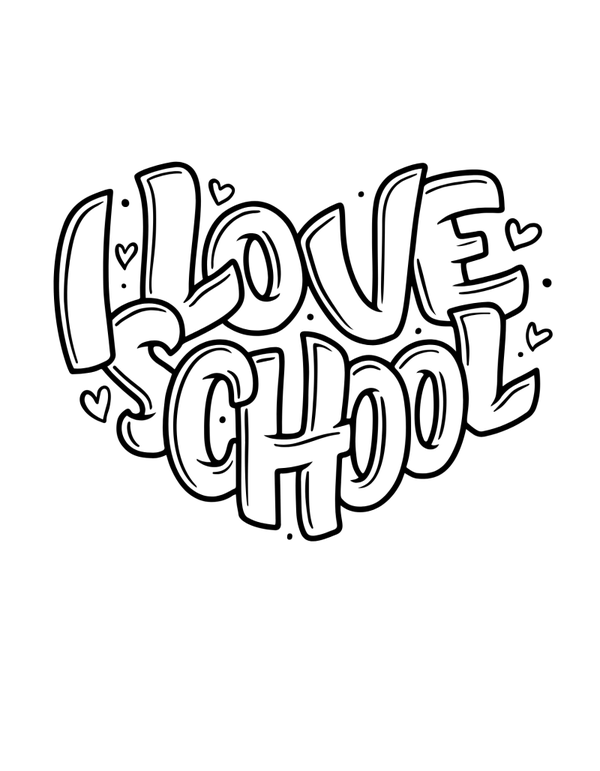 i love school dtf print