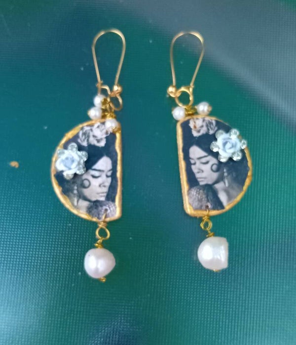 Lola Flores wooden earrings, wooden earrings