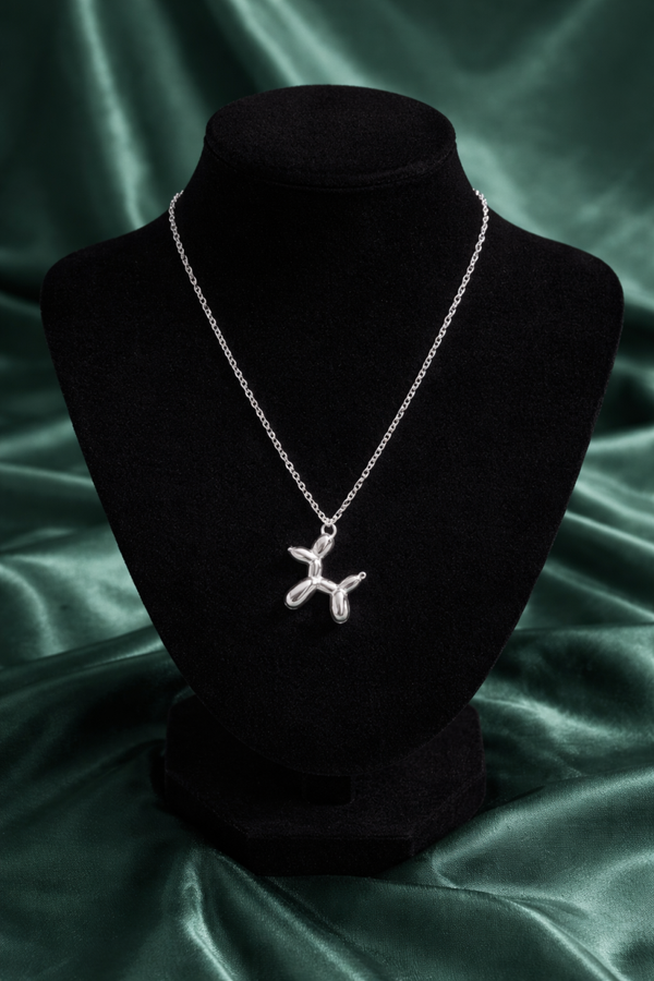 Stainless Steel Balloon Dog Necklace
