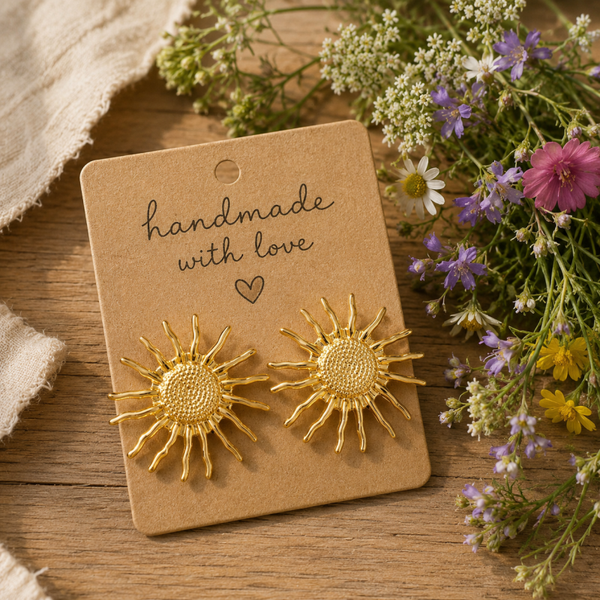 Radiant Sun Maxi Earrings | 18K Gold Plated Alloy