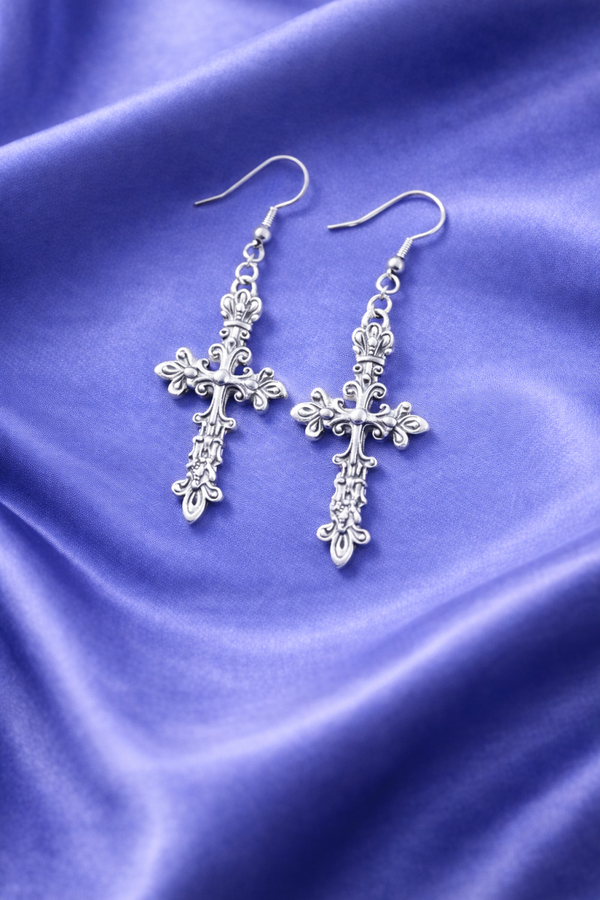 Baroque Cross Earrings