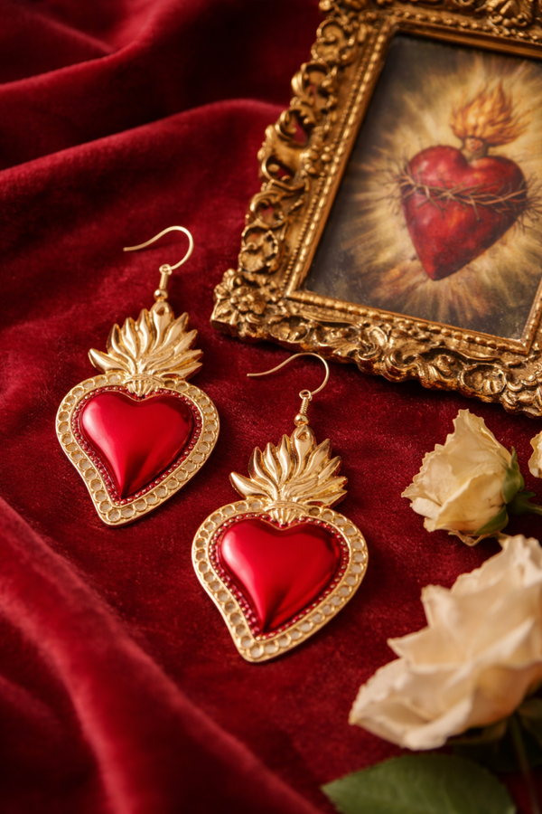Sacred Heart Red earrings