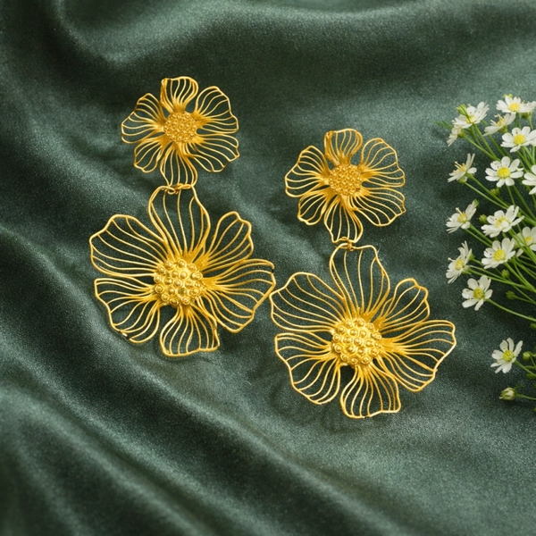 Bohemian Flower Earrings in Stainless Steel