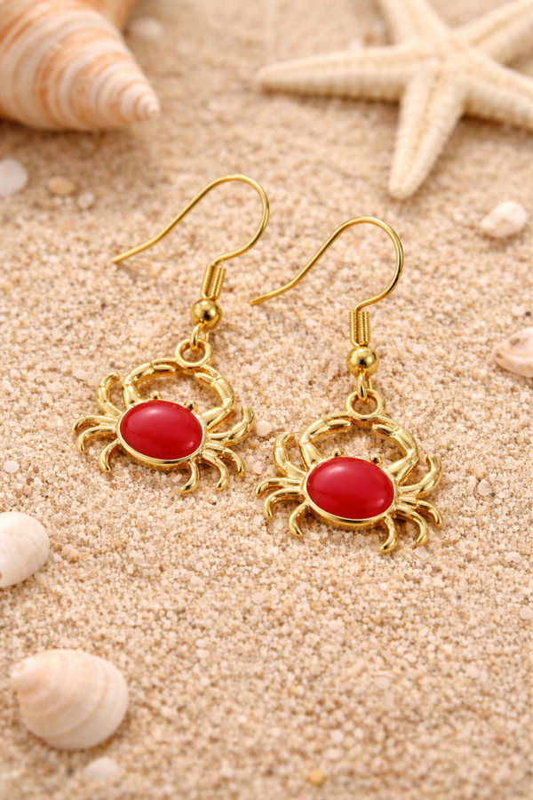 Red Crab Earrings