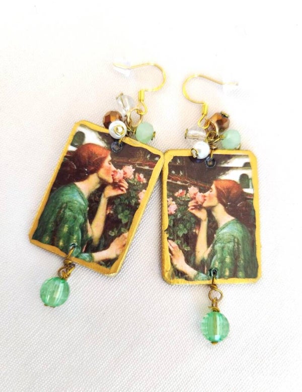 John William Walterhouse's paintings, "The Soul of the Rose" earrings