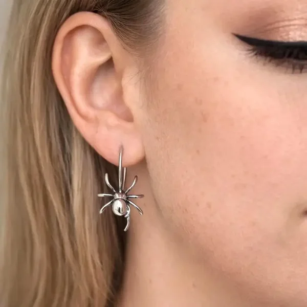 Spider-Shaped Stainless Steel Earrings