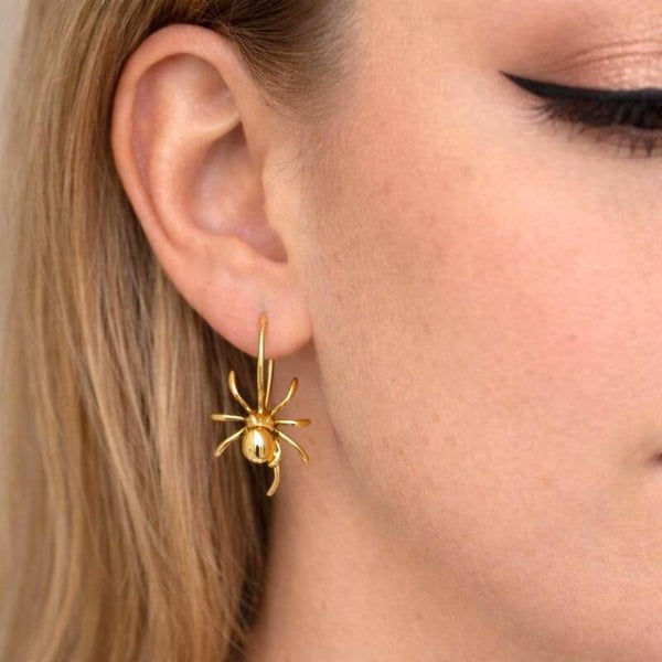 Spider-Shaped Stainless Steel Earrings