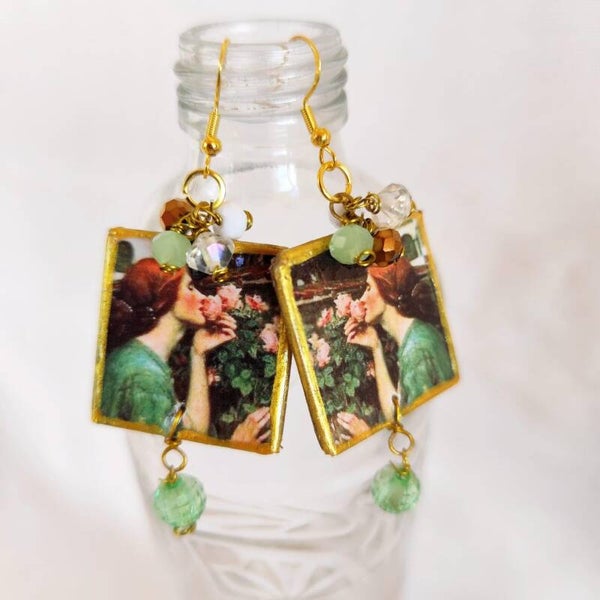 John William Walterhouse's paintings, "The Soul of the Rose" earrings
