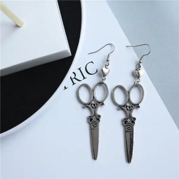 Silver Scissors Earrings