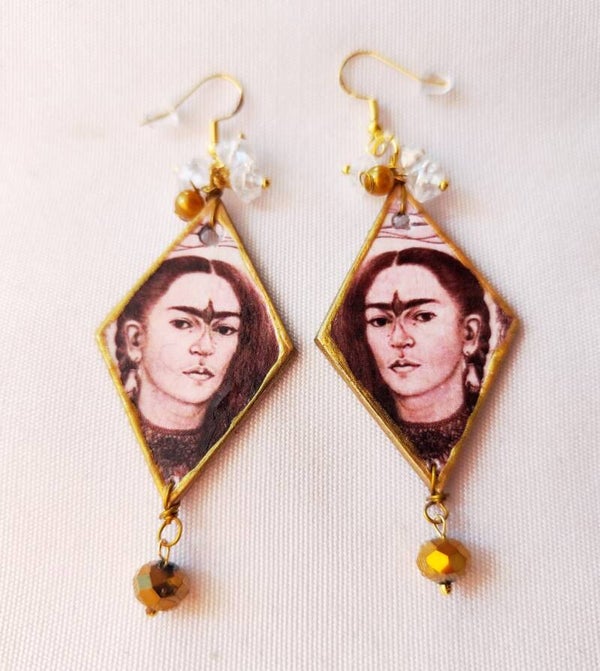 Frida Kahlo wooden earrings