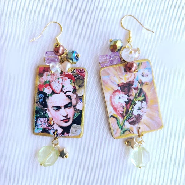 Frida Kahlo Asymmetrical Earrings