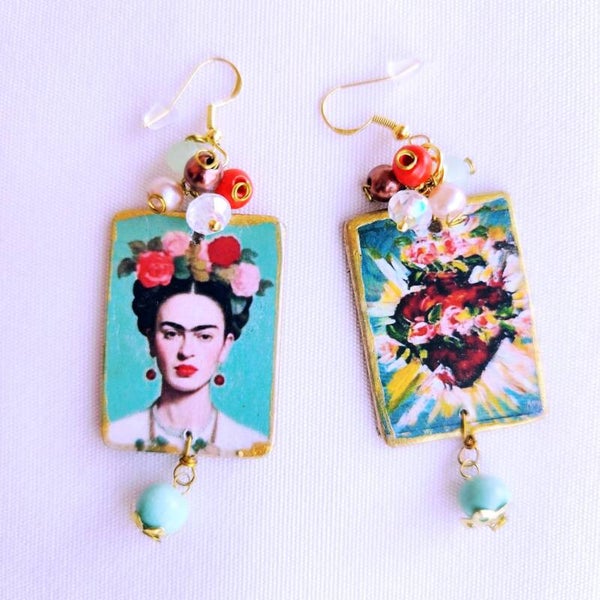 Frida Kahlo Asymmetrical Earrings