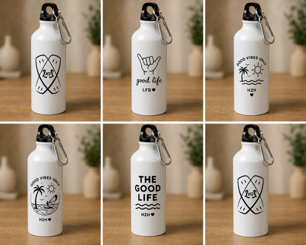 Good vibes waterflessen met opdruk