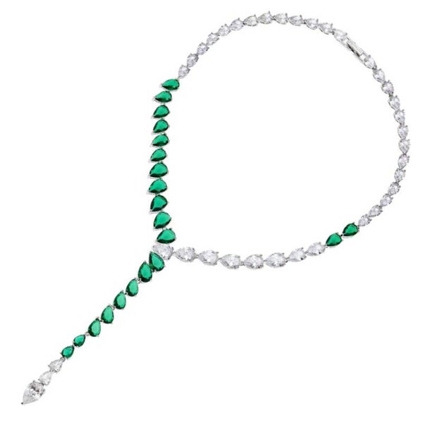 Collana rodiata con cubic zirconia
