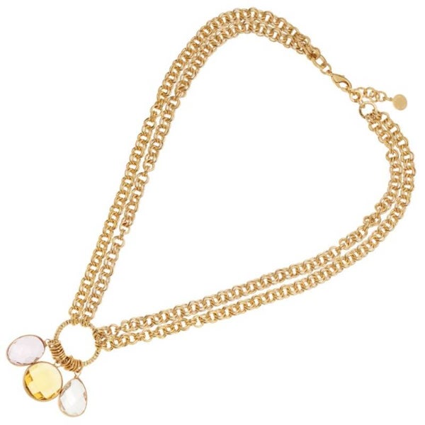 Collana dorata con cristalli