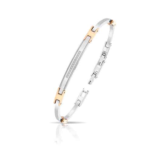 Bracciale Uomo in Acciaio 316L diamanti bianchi carati 0,08