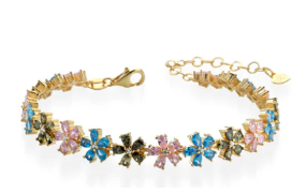 BRACCIALE FIORI ZIRCONI MULTICOLOR