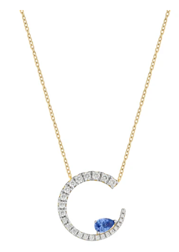 COLLANA LUNA GOCCIA TANZANITE