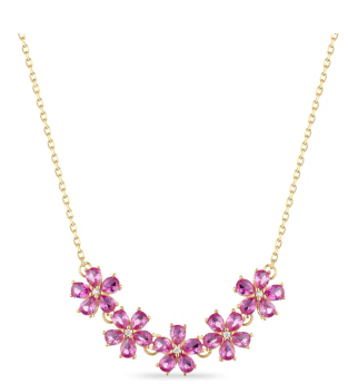 COLLANA 5 FIORI FUCSIA