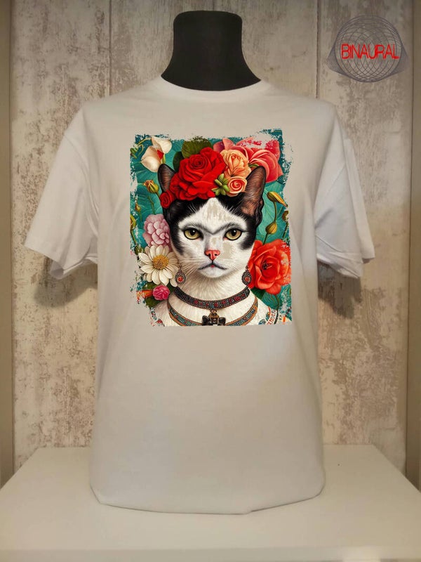 Camiseta gato frida khalo