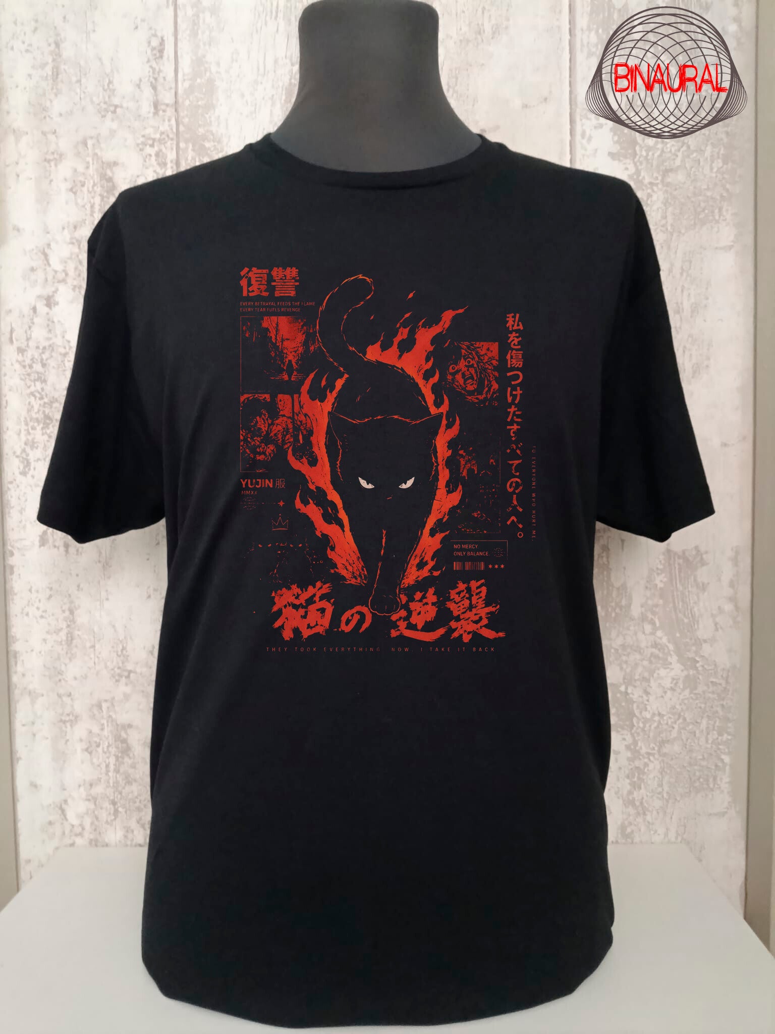 Camiseta Gato negro japones