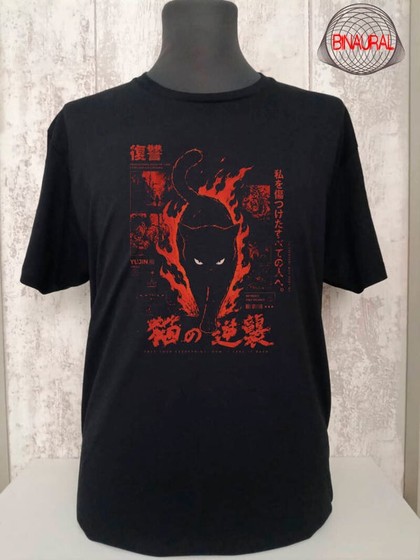 Camiseta Gato negro japones