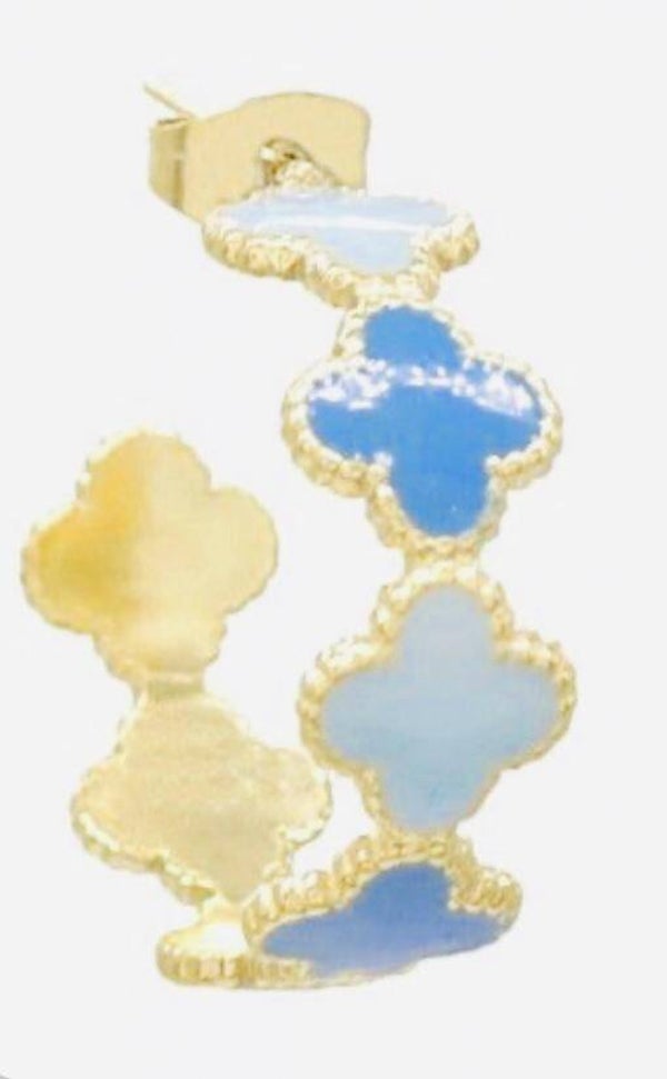 Oorbellen Cross - Blauw