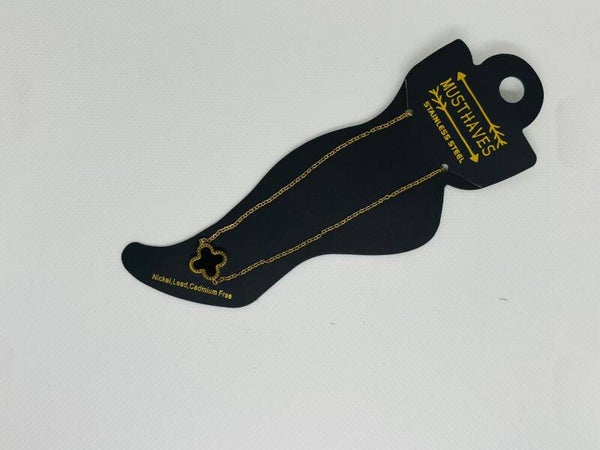 Enkelband Cross - Zwart/Goud