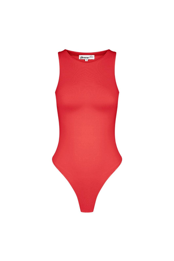 Mouwloze Body High Neck - Rood