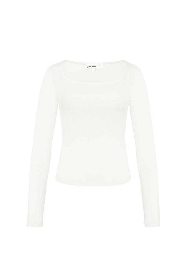 Lange Mouw Crop Top - Wit