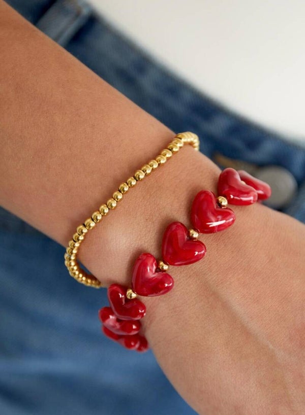Armband Kamozijnrood Hearts