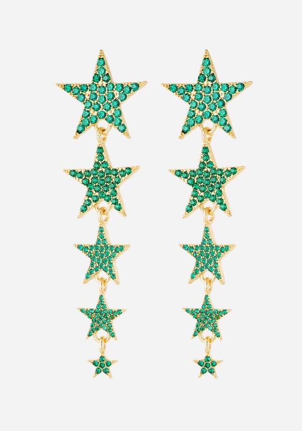 Oorbellen Shiney Stars - Groen