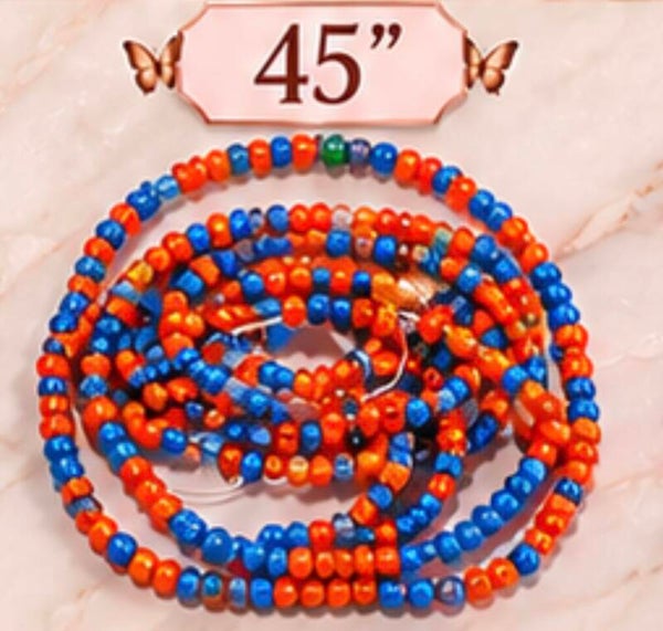 Orange and royal blue 45 inch
