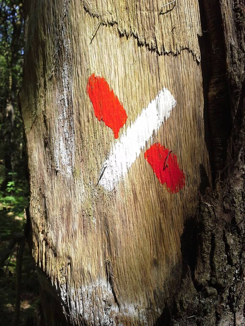 Markering voor verkeerde richting op een LAW-pad