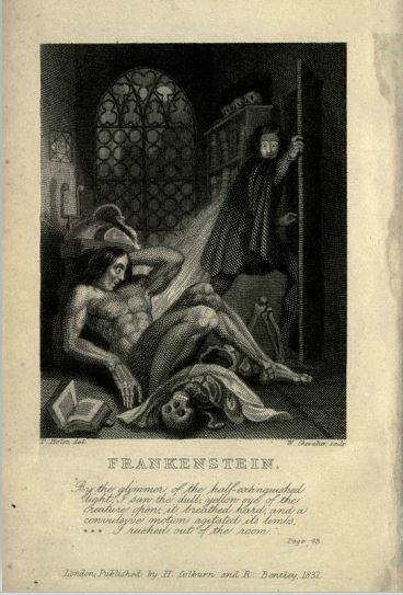 Eerste bladzijde van het boek Frankenstein