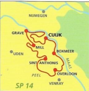 Miniatuurkaartje Streekpad 14 Land van Cuijkpad
