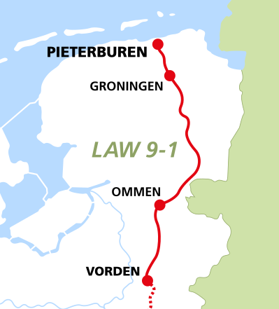 Kaartje van het Pieterpad deel 1