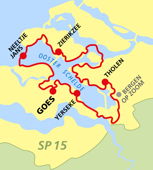 Miniatuurkaartje Streekpad 15 Oosterscheldepad