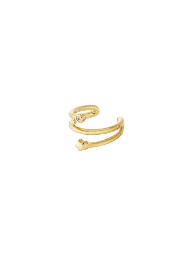 Ear cuff dubbele ring subtiel diamantje
