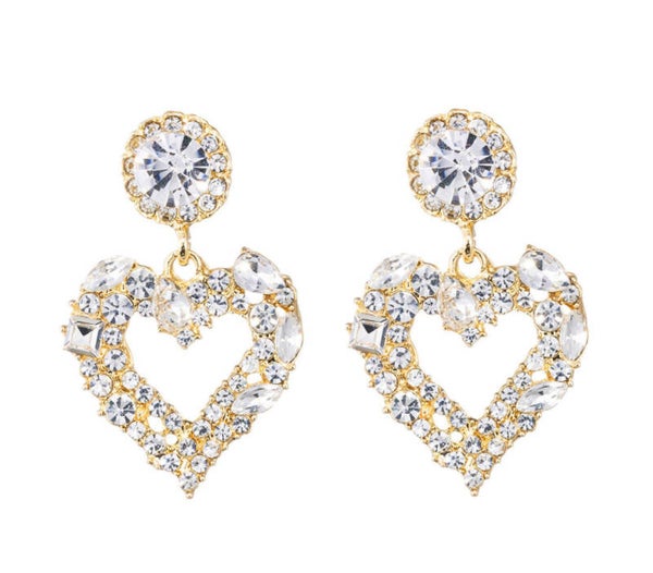Crystal Hearts Earrings