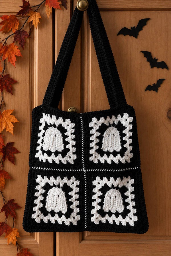 Ghost Granny Square Bag