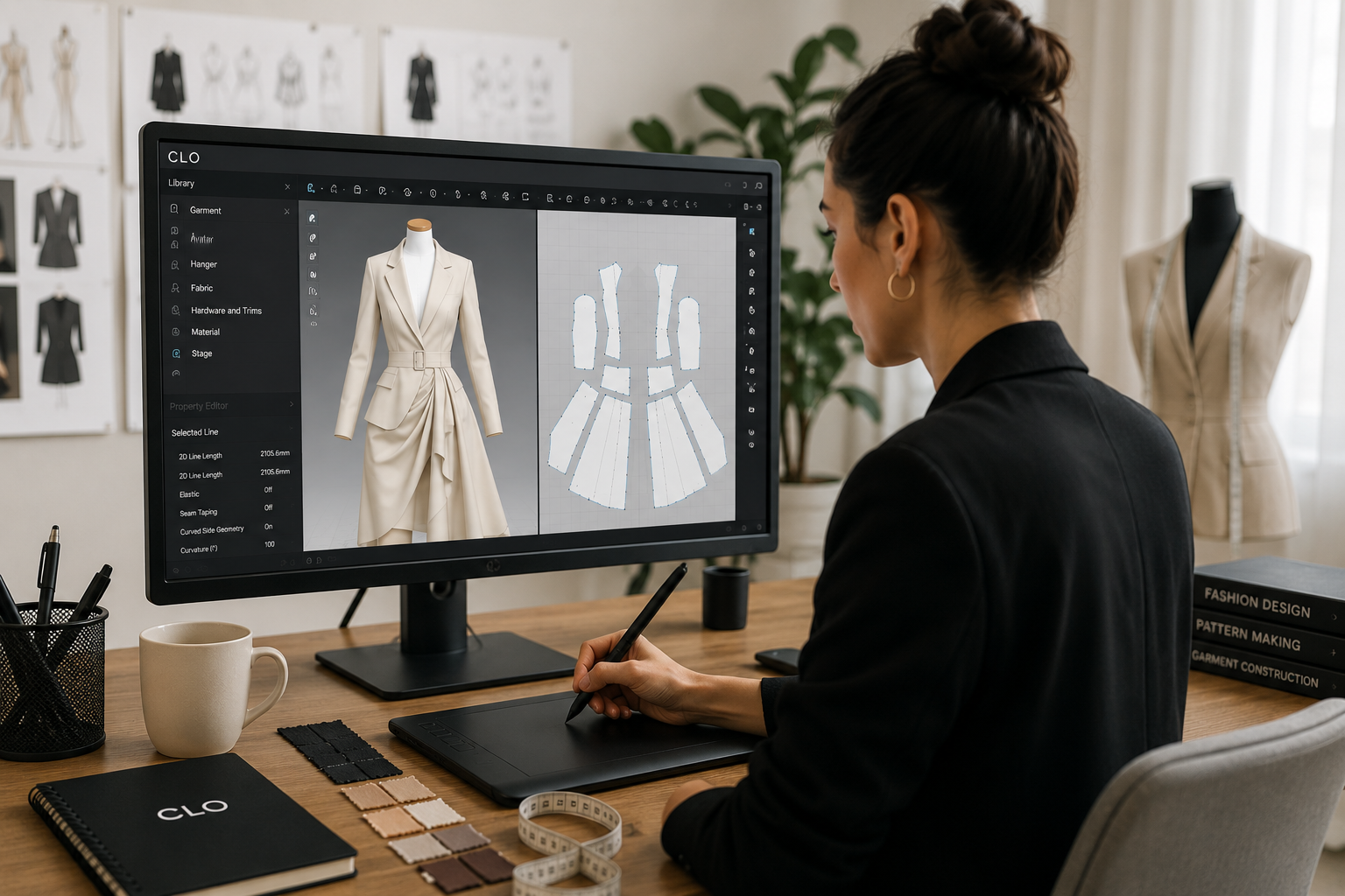 Le patronage numérique permet de visualiser et corriger un vêtement avant sa fabrication.