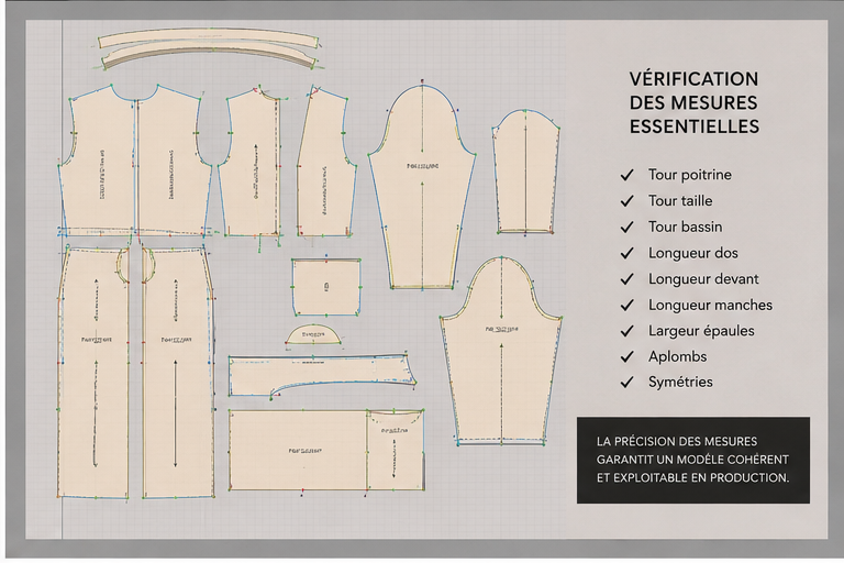 Patronage numérique CLO 3D avec contrôle des coutures, crans et mesures avant production